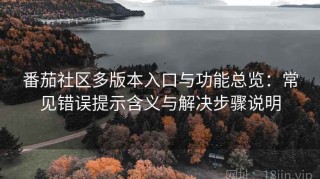 番茄社区多版本入口与功能总览：常见错误提示含义与解决步骤说明