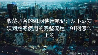 收藏必备的91网使用笔记：从下载安装到熟练使用的完整流程，91网怎么上的