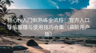 糖心tv入门到熟练全流程：官方入口导航整理与使用技巧合集（高阶用户版）
