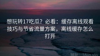 想玩转17吃瓜？必看：缓存离线观看技巧与节省流量方案，离线缓存怎么打开