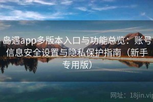 岛遇app多版本入口与功能总览：账号信息安全设置与隐私保护指南（新手专用版）
