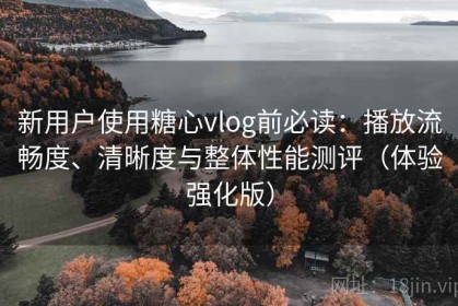 新用户使用糖心vlog前必读：播放流畅度、清晰度与整体性能测评（体验强化版）