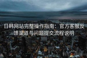 日韩网站完整操作指南：官方客服反馈渠道与问题提交流程说明