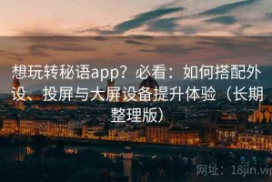 想玩转秘语app？必看：如何搭配外设、投屏与大屏设备提升体验（长期整理版）