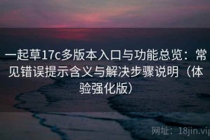一起草17c多版本入口与功能总览：常见错误提示含义与解决步骤说明（体验强化版）