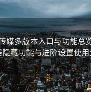 花季传媒多版本入口与功能总览：播放器隐藏功能与进阶设置使用大全