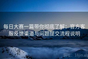 每日大赛一篇带你彻底了解：官方客服反馈渠道与问题提交流程说明