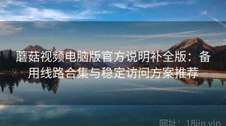 蘑菇视频电脑版官方说明补全版：备用线路合集与稳定访问方案推荐
