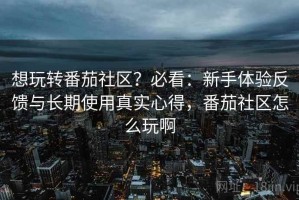 想玩转番茄社区？必看：新手体验反馈与长期使用真实心得，番茄社区怎么玩啊