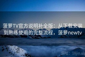 菠萝TV官方说明补全版：从下载安装到熟练使用的完整流程，菠萝newtv