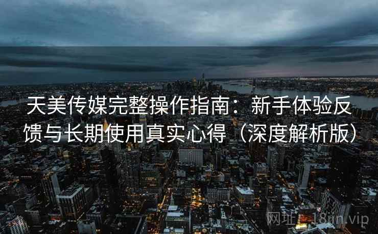 天美传媒完整操作指南：新手体验反馈与长期使用真实心得（深度解析版）