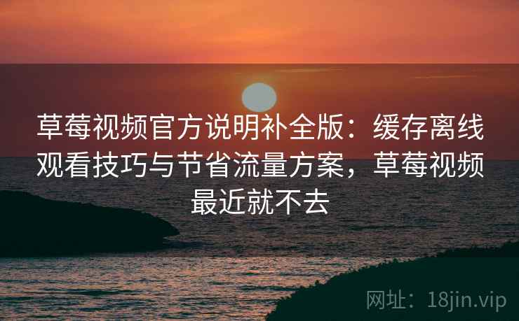 草莓视频官方说明补全版：缓存离线观看技巧与节省流量方案，草莓视频最近就不去
