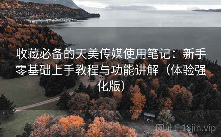 收藏必备的天美传媒使用笔记：新手零基础上手教程与功能讲解（体验强化版）