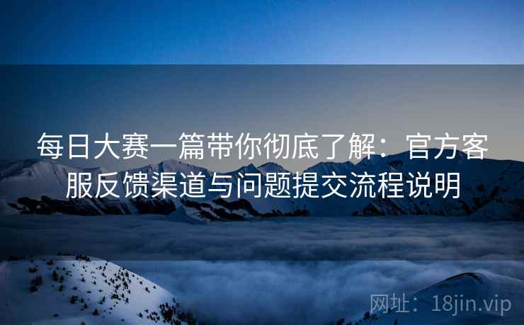 每日大赛一篇带你彻底了解：官方客服反馈渠道与问题提交流程说明