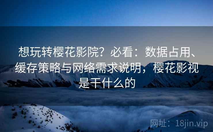 想玩转樱花影院？必看：数据占用、缓存策略与网络需求说明，樱花影视是干什么的