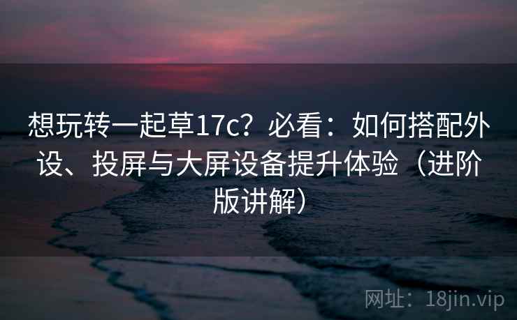 想玩转一起草17c？必看：如何搭配外设、投屏与大屏设备提升体验（进阶版讲解）