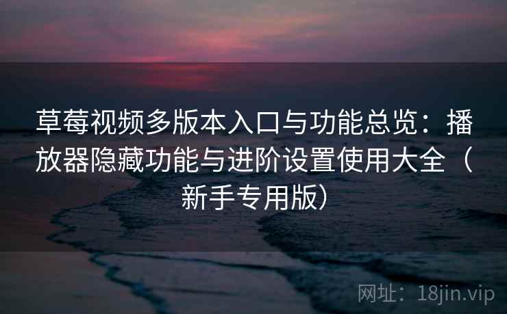 草莓视频多版本入口与功能总览：播放器隐藏功能与进阶设置使用大全（新手专用版）